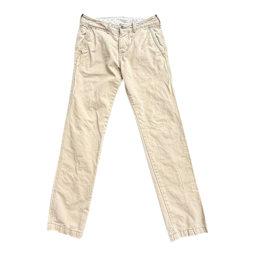 Abercrombie Fitch Chino Pants Women 30 Tan Khaki Cotton Button Fly Y2K 2000s
